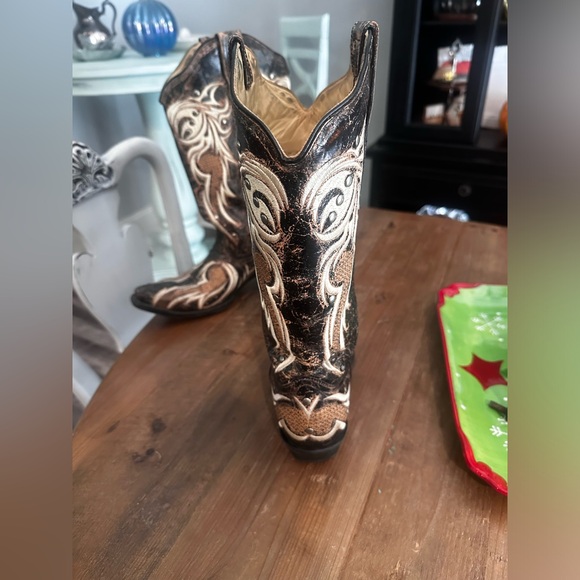 Corral Boots Brown & Cream Cowboy worn twice - Picture 4 of 6